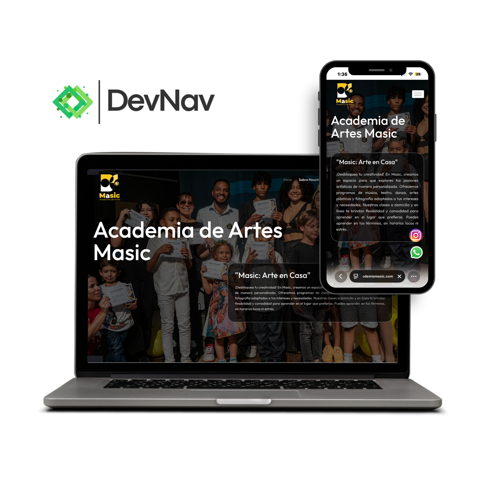 Imagen de ejemplo de web de DevNav - Proyecto